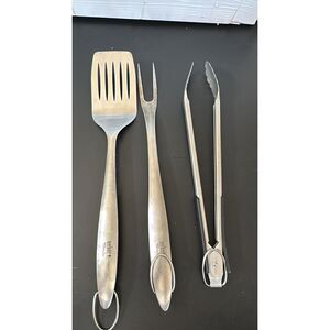 3 Piece Weber Grill Set Stainless Steel Spatula - Fort and Tongues